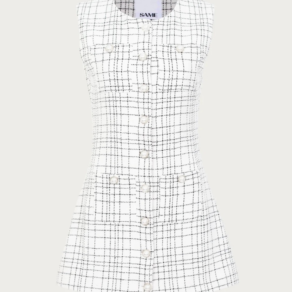 Grace Dress - White Tweed
